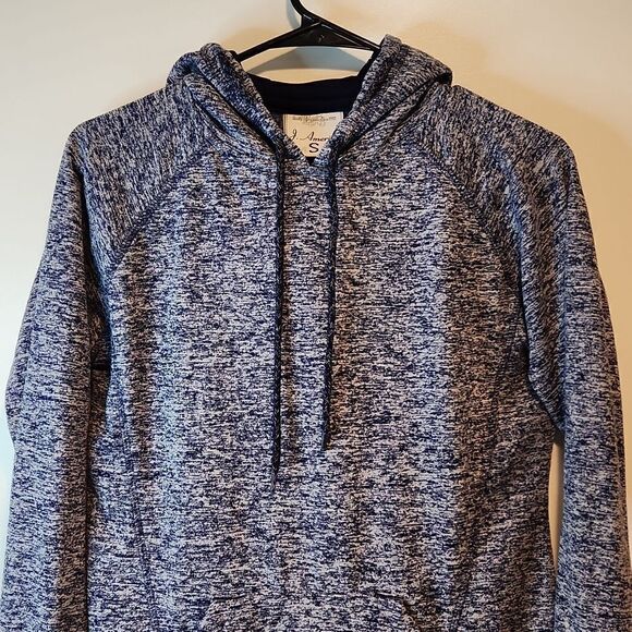 J America Hoodie Hooded Sweatshirt Pullover Men's Size Small Blue/Gray EUC NICE! - Picture 4 of 12